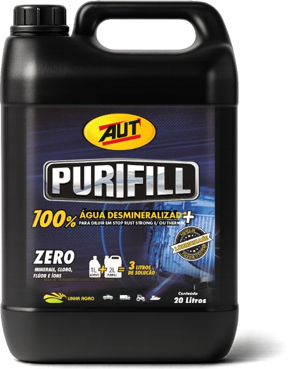 Galão do Purifill AUT, água desmineralizada