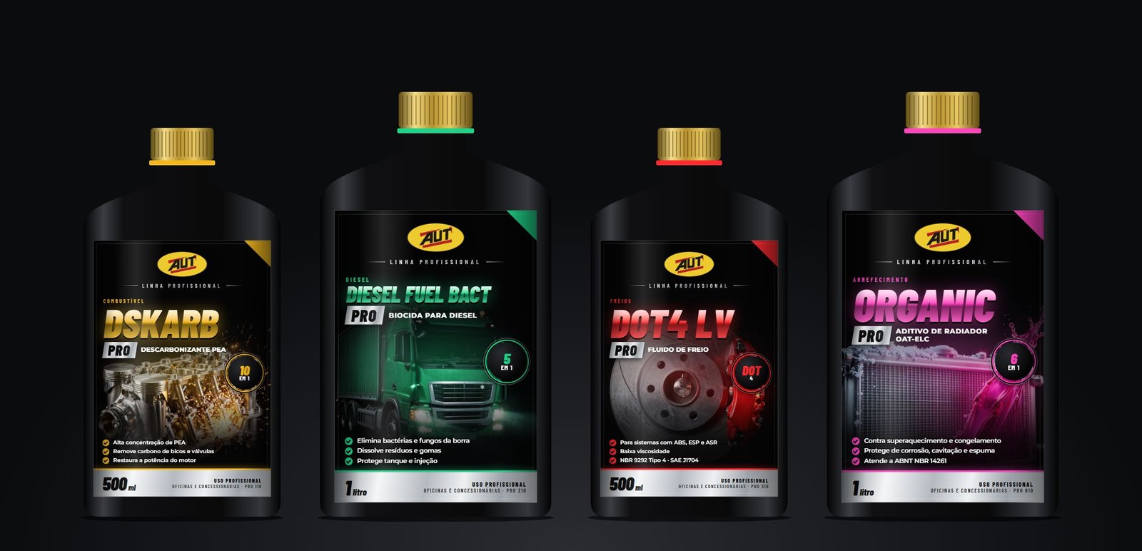 Frascos da Linha Profissional AUT